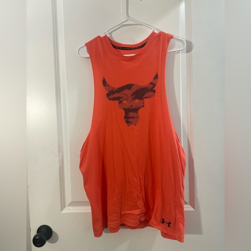 Under Armour The Rock Bold Orange Muscle Tee